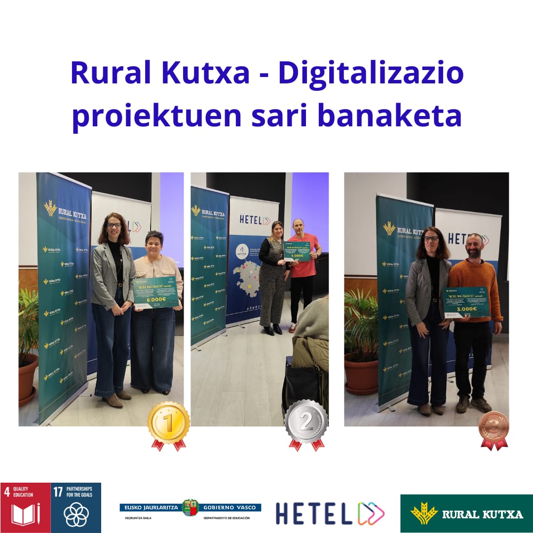 RURAL kutxak HETEL ikastetxeen digitalizazio-proiektu batzuk saritu ditu
